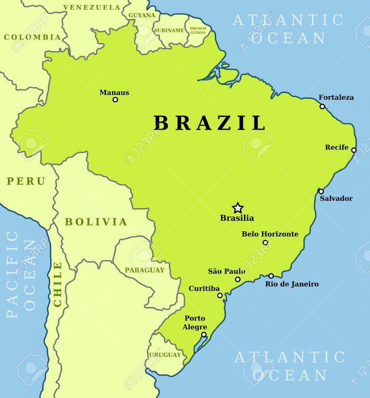 žemėlapis Brazilijos Miestų 
